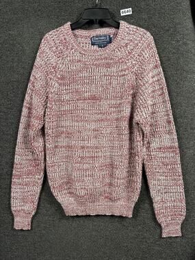 VTG Barnaby Knit Sweater Mens Size S Red White Pullover Crew Neck